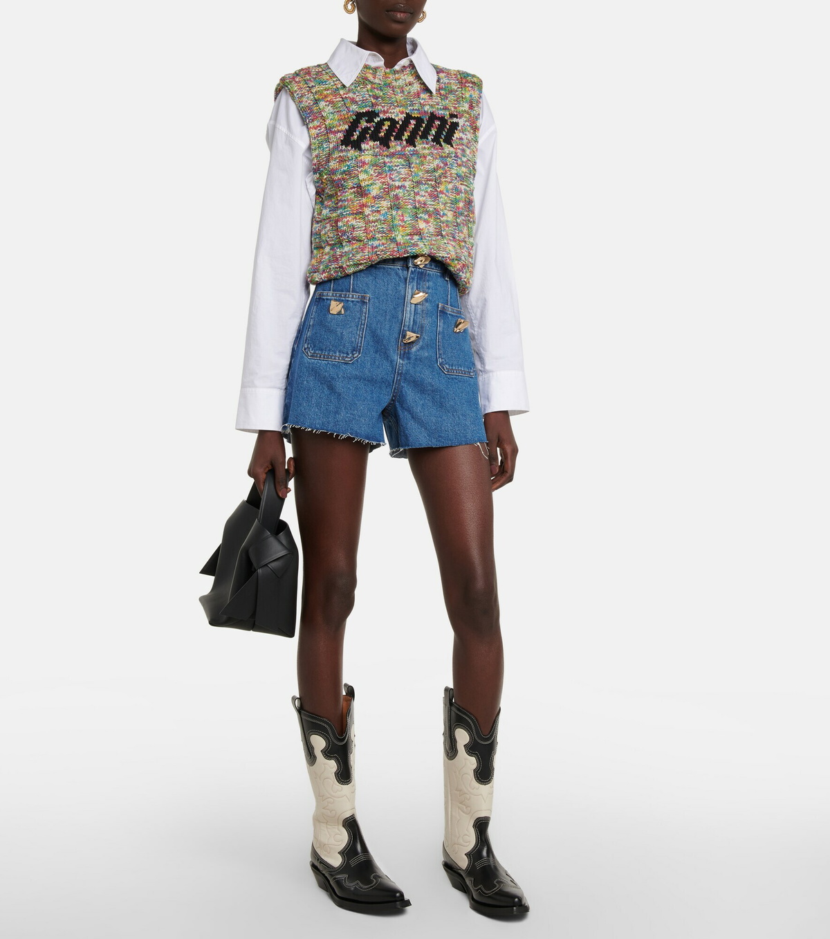 Ganni - Leather cowboy boots