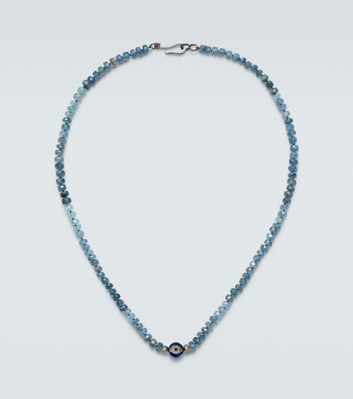 Ileana Makri Sterling silver (925) beaded necklace with gemstones
