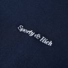 Sporty & Rich Men's Classic Logo Hoody in Navy/White