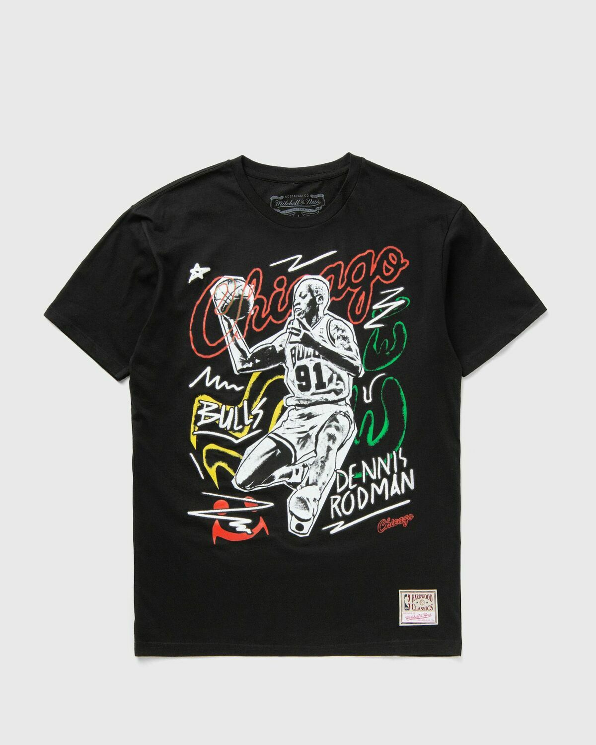 Mitchell & Ness NBA CHALKED UP TEE CHICAGO BULLS DENNIS RODMAN Black Mens Shortsleeves/Team Tee