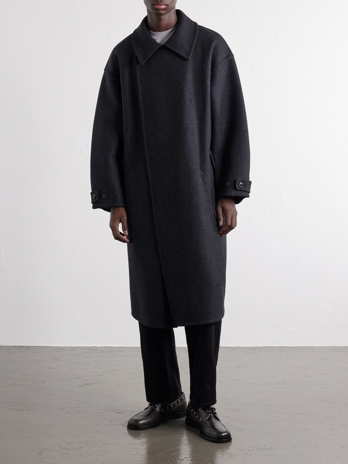 YOKE - Double-Breasted Wool and Cashmere-Blend Felt Coat - Gray