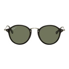 Ray-Ban Black and Silver Round Sunglasses