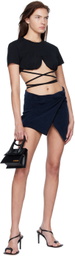 Jacquemus Navy 'La Jupe Bagnu' Miniskirt