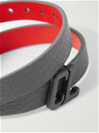 Christian Louboutin - Full-Grain Leather and Gunmetal-Tone Wrap Bracelet