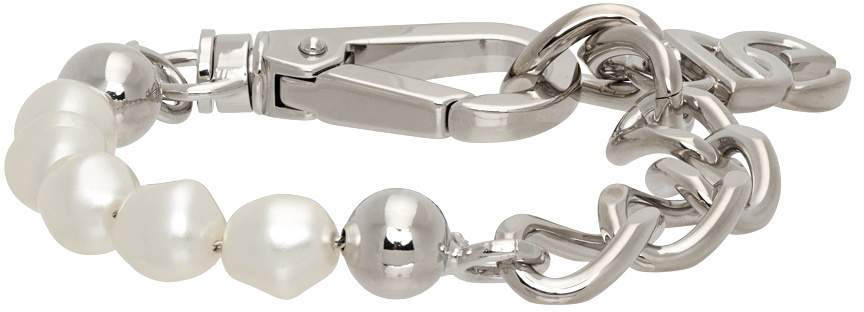 Dolce & Gabbana Silver Pearl Logo Bracelet Dolce & Gabbana