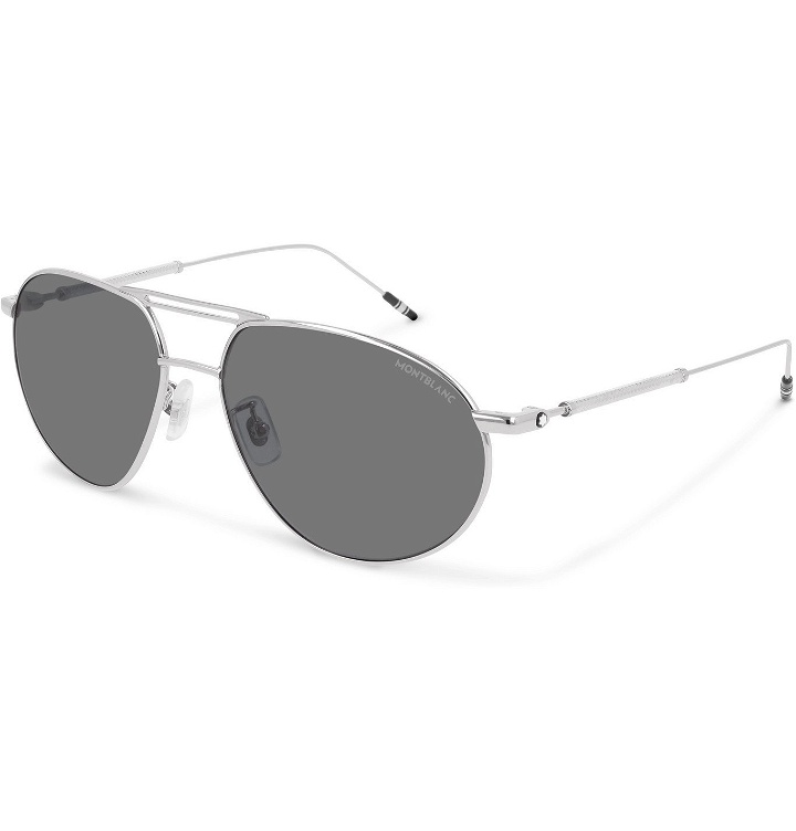 Photo: Montblanc - Aviator-Style Silver-Tone Sunglasses - Unknown