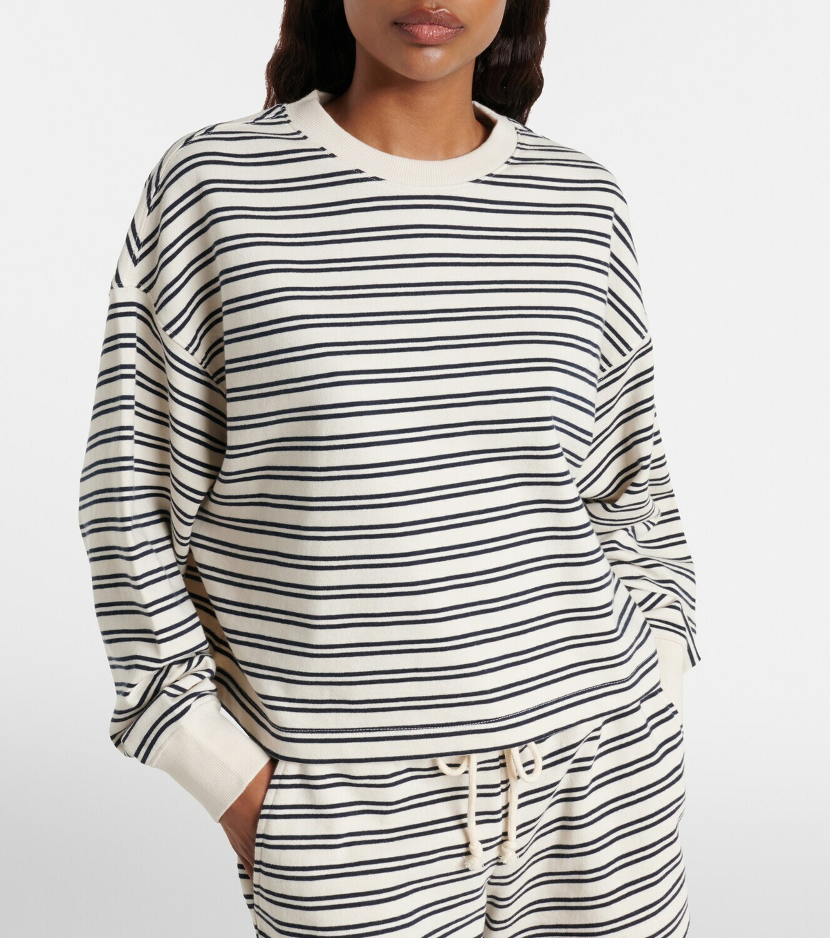 Velvet Isabelle striped cotton jersey sweatshirt