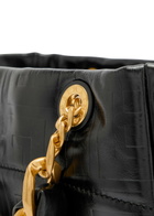 Balmain 1945 Small Glossed Leather Tote - Black - One Size