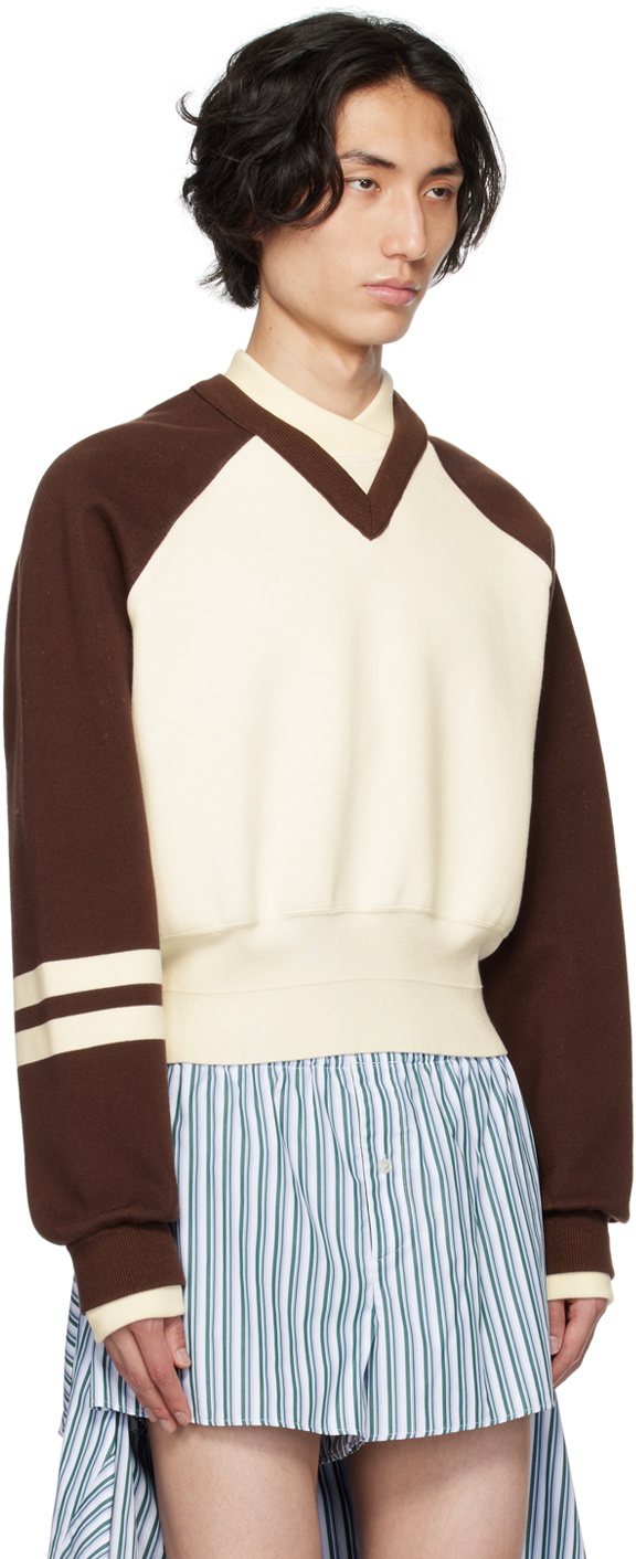 Meryll Rogge Brown & Off-White Layered Sweater