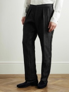 Brioni - Tapered Faille Tuxedo Trousers - Black