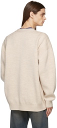 Acne Studios Beige V-Neck Cardigan