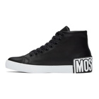 Moschino Black Heel Logo High-Top Sneakers