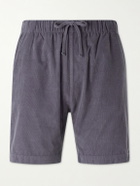 Hartford - Straight-Leg Cotton-Corduroy Shorts - Blue