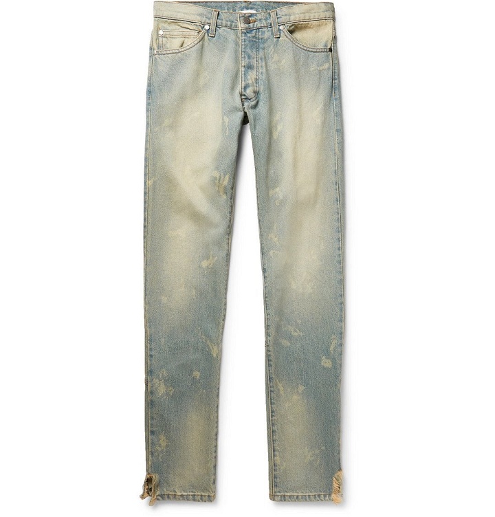 Photo: Rhude - Skinny-Fit Distressed Denim Jeans - Men - Light denim