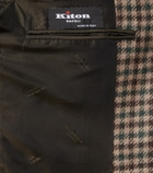 Kiton Checked wool, silk, and linen blazer
