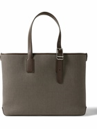 Dunhill - 1893 Harness Leather-Trimmed Woven Tote Bag