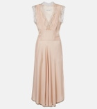 Maison Margiela Belted lace-trimmed midi dress