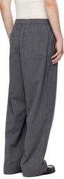 Solid Homme Gray Striped Wool Trousers