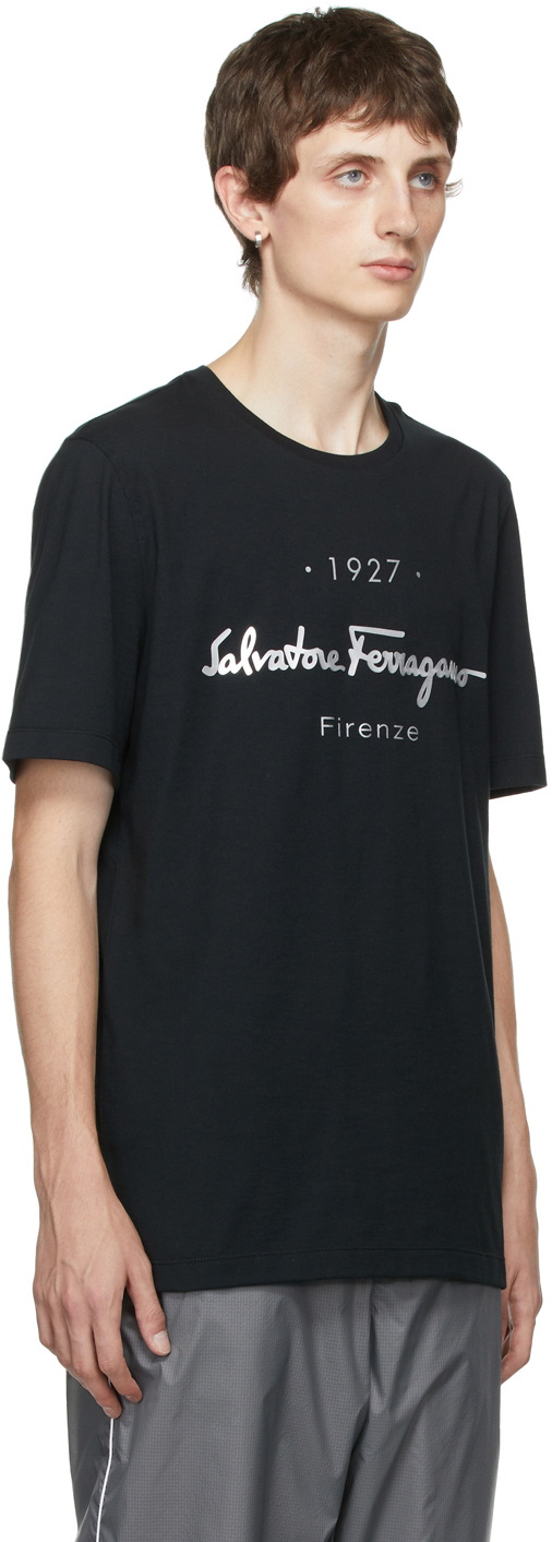 Salvatore Ferragamo Black 1927 Logo T-Shirt Salvatore Ferragamo
