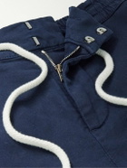 Brunello Cucinelli - Straight-Leg Stretch-Cotton and Linen-Blend Bermuda Shorts - Blue