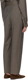 Totême Brown Deep Pleat Trousers