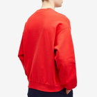 Gucci Men's College Logo Crew Neck Sweat in Live Red