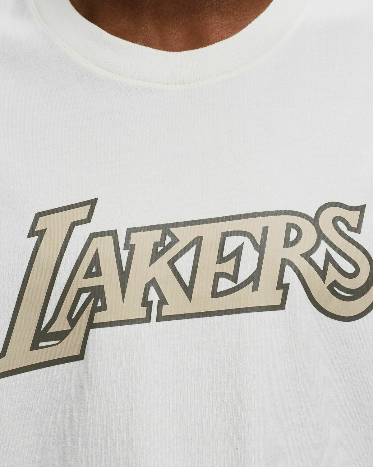Mitchell & Ness Nba Cream Ss Tee Lakers White - Mens - Shortsleeves