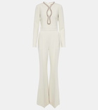 Elie Saab Embellished cutout flared jumpsuit