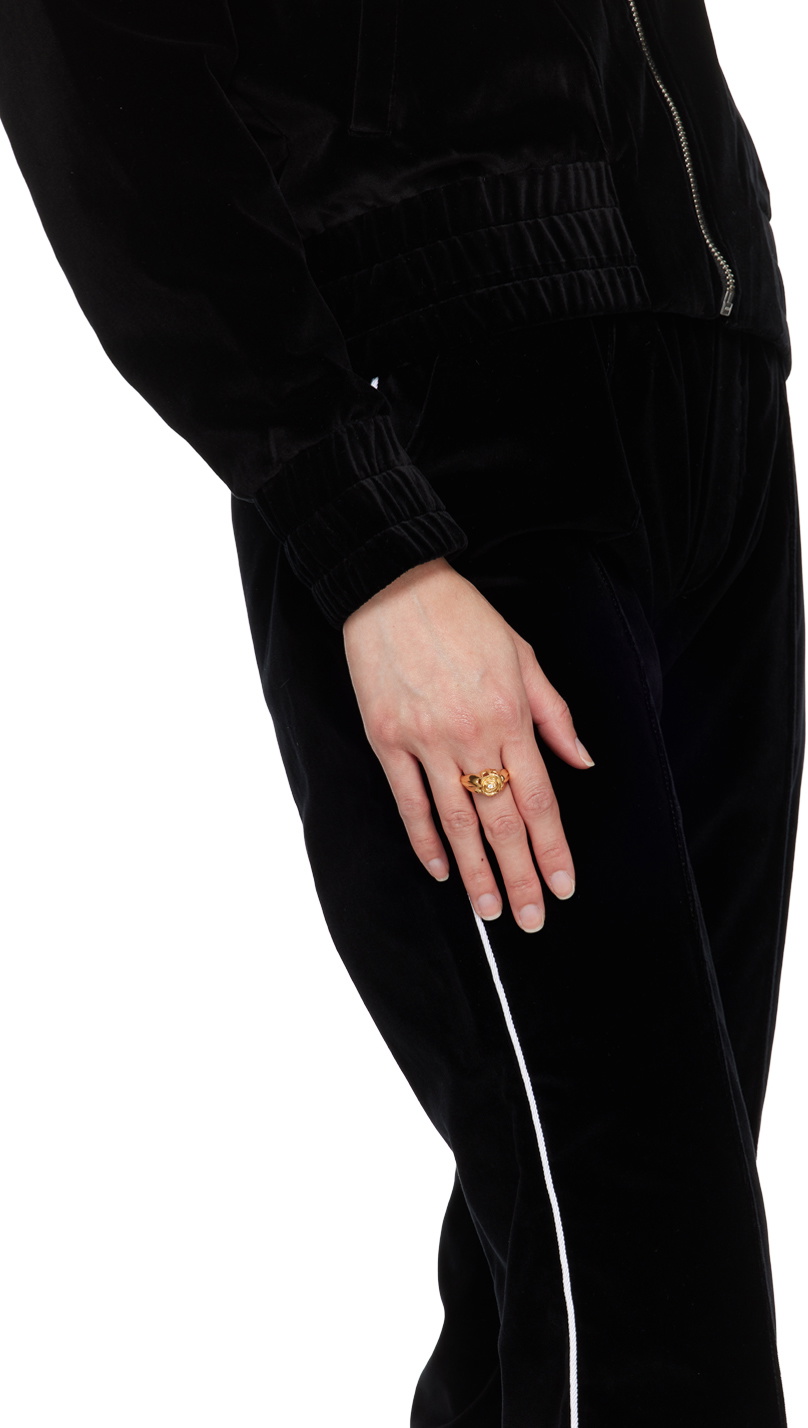 Ernest W. Baker Gold Rose Stone Ring