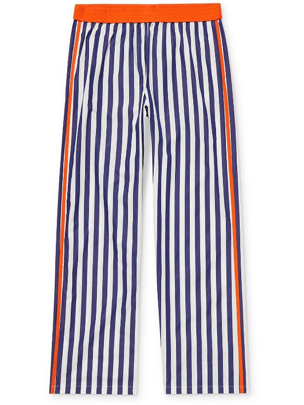 Photo: Sebline - Striped Cotton-Poplin Pyjama Trousers - Blue