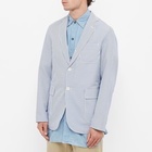 Beams Plus Men's 3 Button Seersucker Blazer in Blue/White