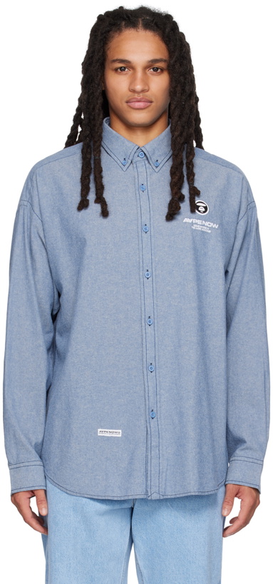Photo: AAPE by A Bathing Ape Blue Patch Shirt