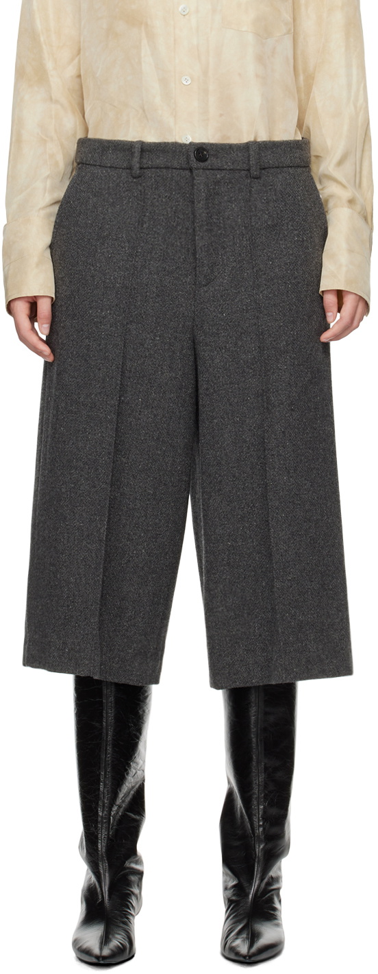 UMBER POSTPAST Gray Wool Bermuda Shorts