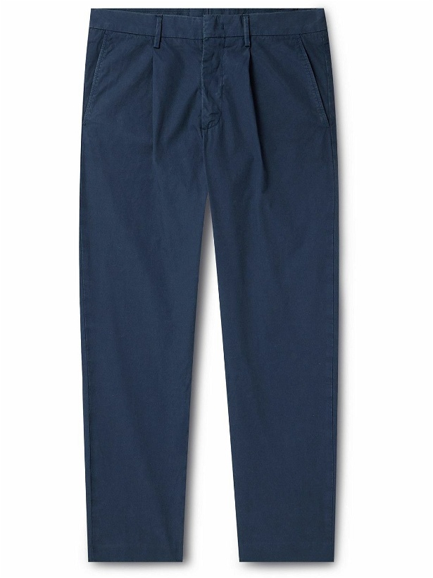 Photo: NN07 - Frey 1856 Tapered Cotton-Blend Twill Trousers - Blue