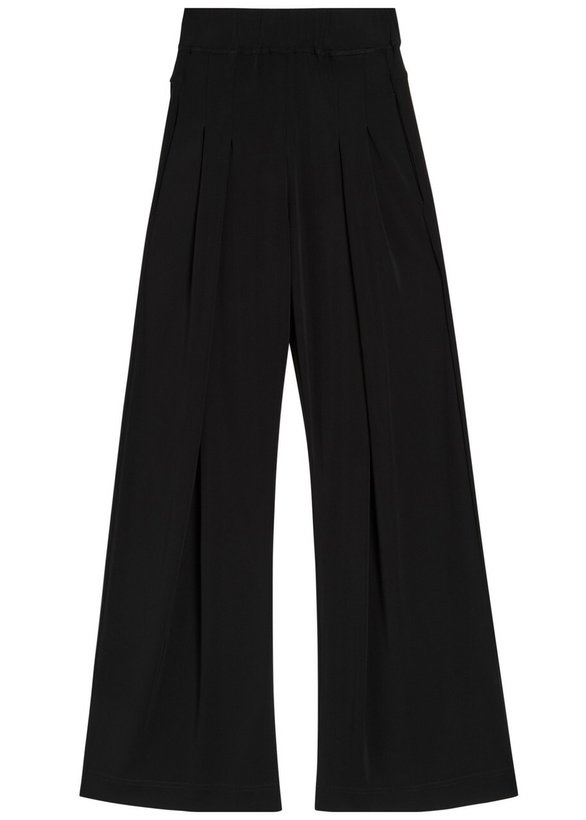 Photo: High Slip-over Wide-leg Jersey Trousers Black