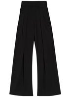High Slip-over Wide-leg Jersey Trousers Black