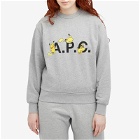 A.P.C. Women's Pokémon Pikachu Sweatshirt in Heathered Light Grey