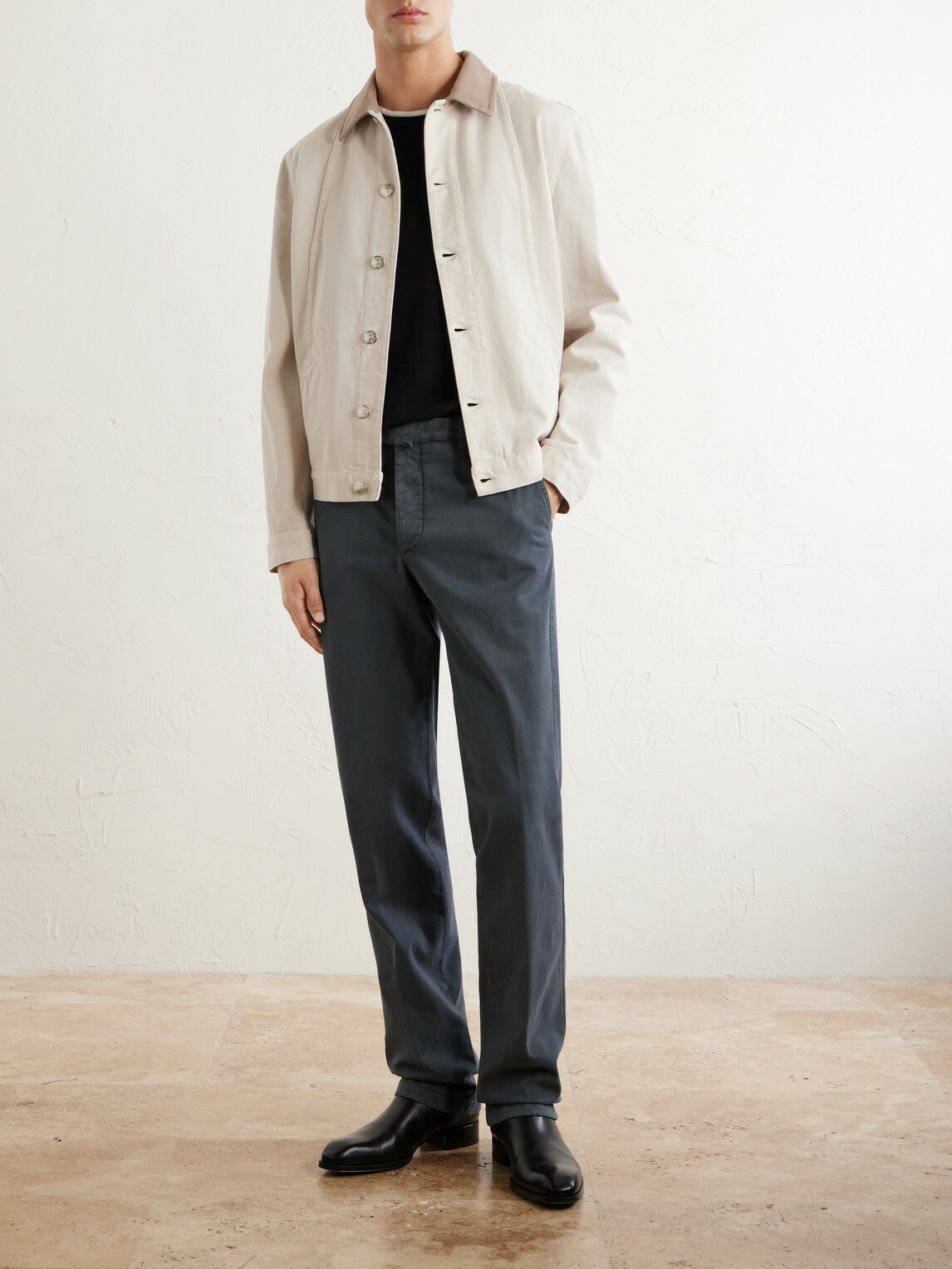 Kiton - Straight-Leg Lyocell-Blend Trousers - Gray