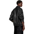 Nour Hammour Black Micah Leather Bomber Jacket