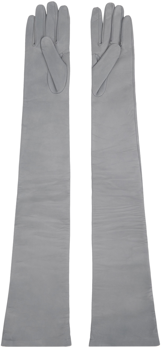 Maison Margiela Gray Nappa Long Gloves