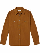 Mr P. - Herringbone Cotton-Twill Shirt - Brown