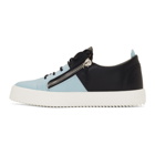 Giuseppe Zanotti Blue and Black Double May London Sneakers