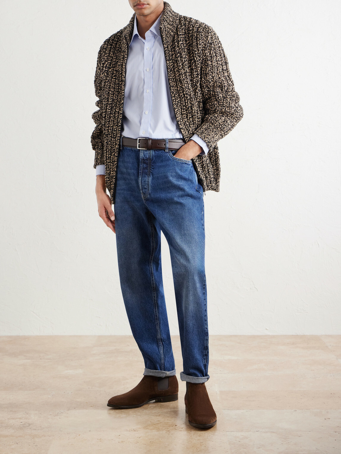 Thom Sweeney - Lecce Striped Cotton-Poplin Shirt - Blue