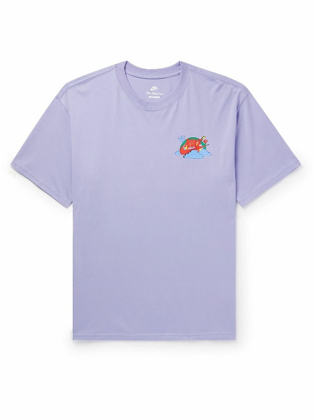 Photo: Nike - NSW Logo-Print Cotton-Jersey T-Shirt - Purple
