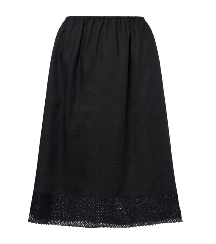 Photo: Posse Alfie embroidered linen midi skirt