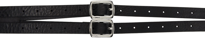 Photo: MM6 Maison Margiela Black Double Buckle Belt