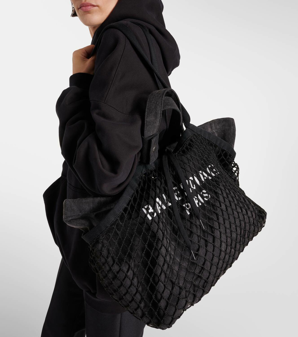 Balenciaga 24 7 fishnet tote bag