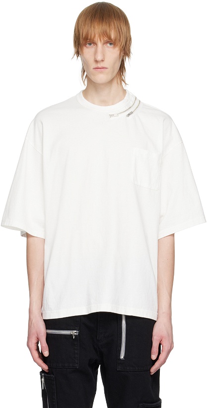 Photo: Undercover White Zip T-Shirt