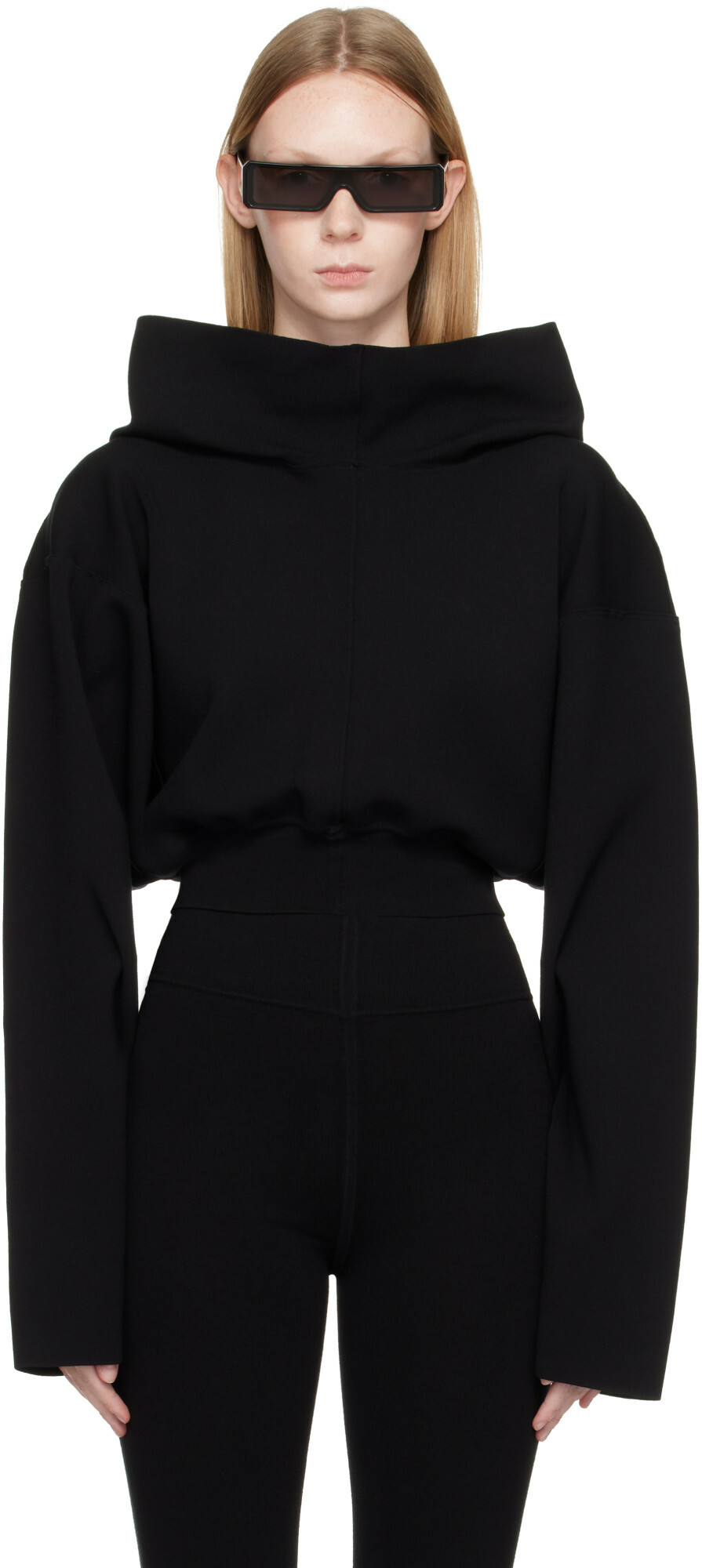 Rick Owens Black Tower Pull Hoodie