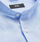 Hugo Boss - Jordi Slim-Fit Grandad-Collar Slub Linen Shirt - Blue